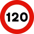 R-301 Maximum speed limit (120 km/h)