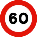 R-301 Maximum speed limit (60 km/h)