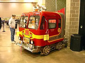 A former Santa Fe Railroad Fairmont MT-14 self-propelled inspection car on display in 2004