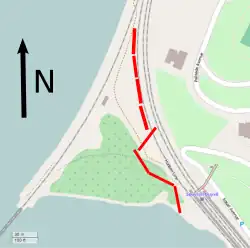 A map showing the accident site, with the cars depicted as red lines