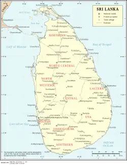 Rail map of Sri Lanka