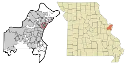 Location of Glen Echo Park, Missouri