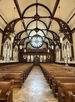 View down the nave toward gallery
