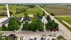 St. Marys water tower and church