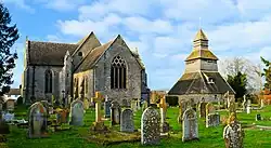 Church and belfry from the churchyard