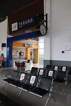 Image 60Empty seats at Padang Station during COVID-19 pandemic in April 2020. Indonesian travel and tourism industry was suffering by this coronavirus outbreaks (from Tourism in Indonesia)