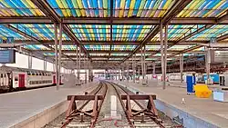 View of the platforms and tracks