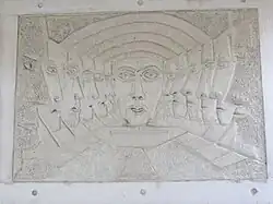 Stations of the Cross, William Mitchell – Jesus shares the Last Supper with his disciples