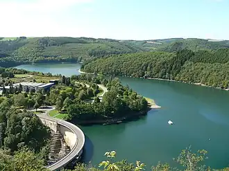 Upper Sûre Lake in Luxembourg