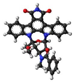 Ball-and-stick model of the stauprimide molecule