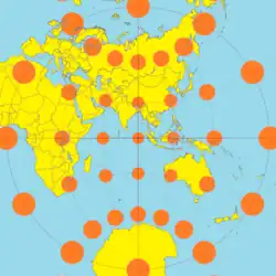 The stereographic projection with Tissot's indicatrices