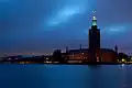 Stockholm City Hall at dusk