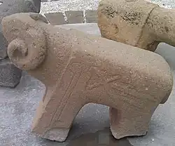 Stone sculpture of sheep, 13th-16th centuries.