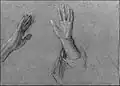 Hands of an apostle, preparatory study, Royal Collection