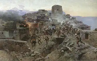 Franz Roubaud, "Storming the village of Gimry", (1891)