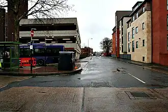 Styring Street, the site of the interchange, before demolition and construction