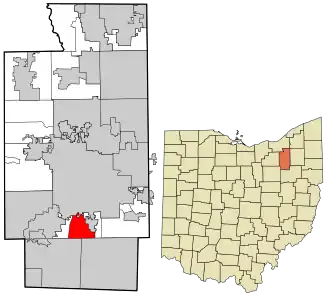 Location in Summit County and the state of Ohio.