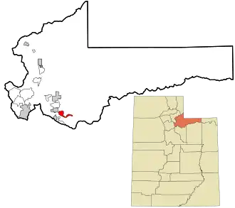 Location in Summit County and the state of Utah