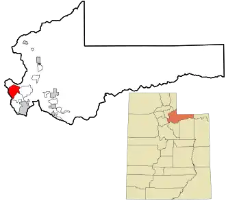 Location in Summit County and the state of Utah