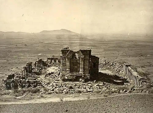 Ruins of the Martand Sun Temple after being destroyed on the orders of the Sultan of Kashmir, Sikandar the Iconoclast, in the early 15th century, with demolition lasting a year.