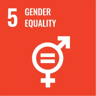 Logo combining the male and female symbols and an equal sign in the centre to denote gender equality, as used in the fifth Sustainable Development Goal which addresses Gender Equality
