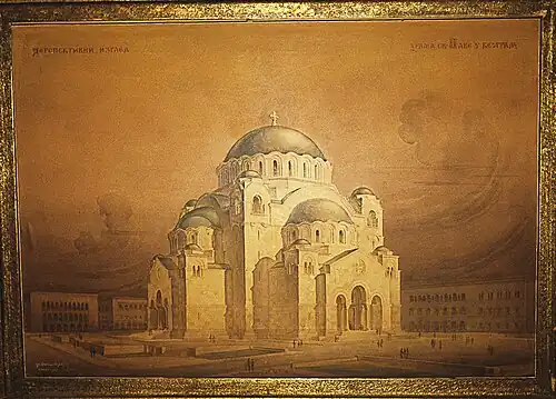 Petar Arnautović painted the final Nestorović/Deroko model in 1932. As thus it was publicly presented through newspaper outlets.