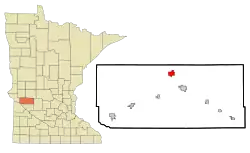 Location of Clontarf, Minnesota