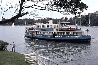 Leaving Musgrave Street Wharf (now Mosman South) in February 1978
