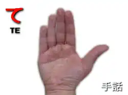 指文字: て TE