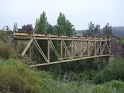 Disused railway bridge, Rehue river, Angol, Chile