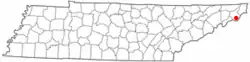 Location of Roan Mountain, Tennessee