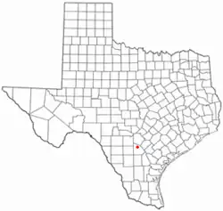 Location of Poteet, Texas