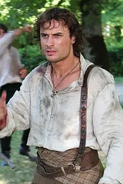 Mantas Jankavičus during filming Tadas Blinda Pradžia