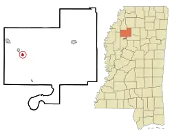 Location of Webb, Mississippi