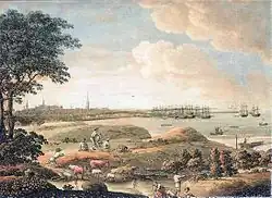 Anonymous artist's view of Tallinn in 1816 (later reprint on postcard)