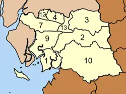 Map of districts