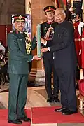 President Kovind presents Ati Vishisht Seva Medal to Lt. General Tarun Kumar Aich, The Infantry. November 23, 2021.