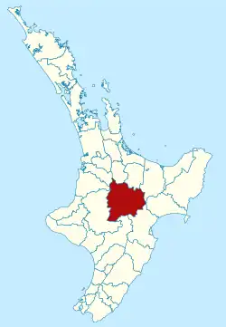 Taupō district within the North Island
