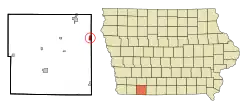 Location of Clearfield, Iowa