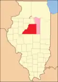 Tazewell County between 1829 and 1830: the creation of Mason County established a southern border for Tazewell's additional territory.
