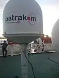 Gyro Stabilized Antenna by Telkom Indonesia in KM Dorolonda. Now every Pelni Ships provided GSM and GPRS network by Telkom's subsidiaries, Telkomsel
