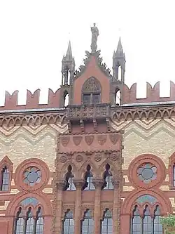 The western façade of a former carpet factory in Glasgow, Scotland (1892)