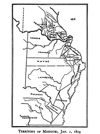 Image 2Map of Missouri before statehood, 1819 (from History of Arkansas)