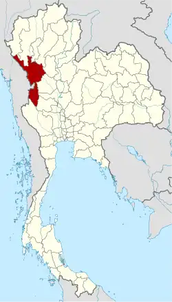 Map of Thailand highlighting Tak province