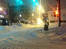 Snowfall in Providence, Rhode Island, on January 27