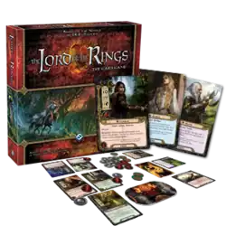 Low resolution The Lord of the Rings: The Card Game box and example gameplay layout