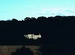Lady Fane's, New House (The Grotto), August 2007, taken from the north, from a moving train, early morning.