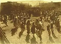 photograph of the buffalo dance at San Ildefonso (1893) by Deming