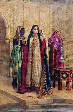 The Begum's Bath, by Raja Ravi Varma