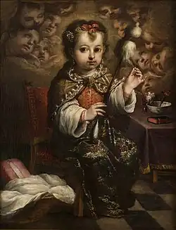 The Child Virgin Spinning by Juan Simón Gutiérrez
